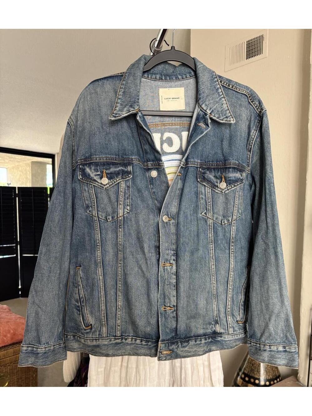 Lucky Brand Denim Jacket with Rainbow 'Lucky Pride' Patch - Picture 2 of 6